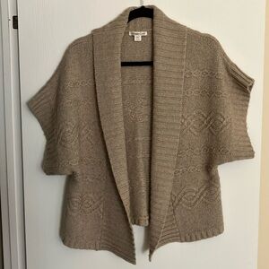 Coldwater Creek cardigan sweater short sleeve tan size S (6-8)